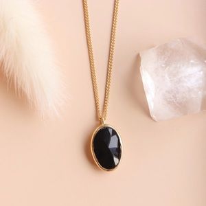 Black Onyx and Gold Necklace